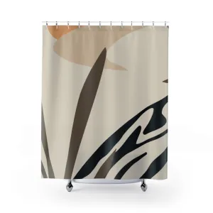 Boho Chic Shower Curtain | Beige Black Bathroom Lighting,Home Lighting