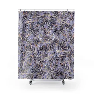 Boho Retro Floral Shower Curtain | Lavender Blue Gray Lighting,Home Lighting