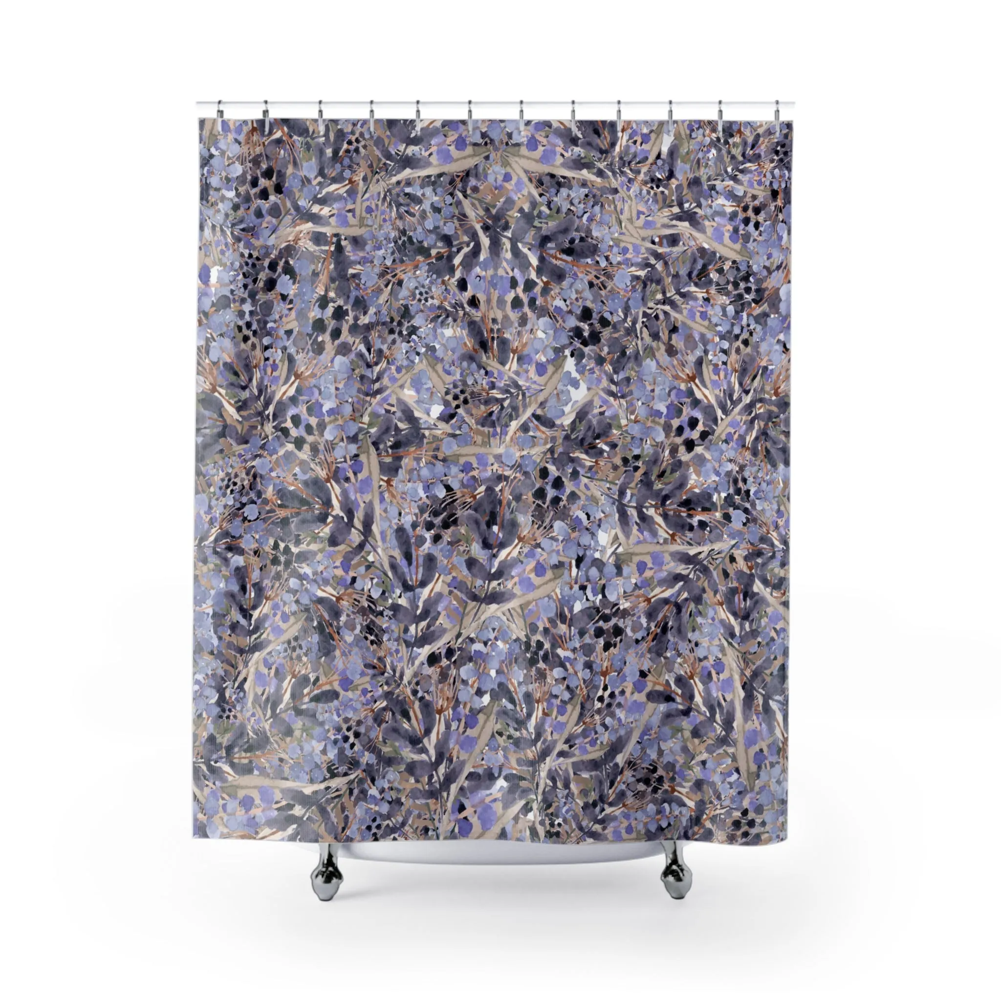 Boho Retro Floral Shower Curtain | Lavender Blue Gray Lighting,Home Lighting