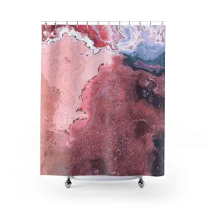 Boho Retro Floral Shower Curtain | Mauve Pink Marble Lighting,Home Lighting