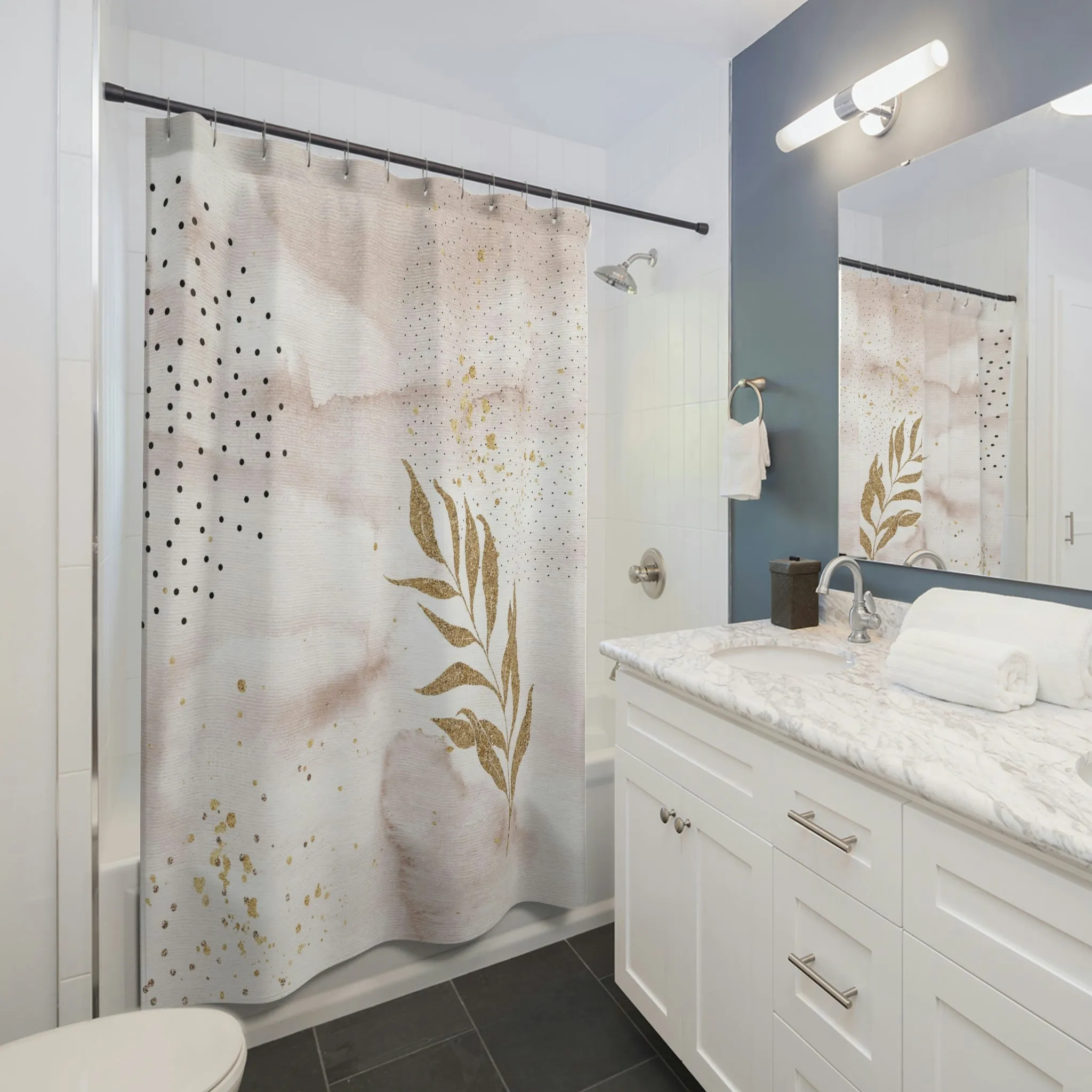 boho shower curtain | Abstract Beige Ombre
