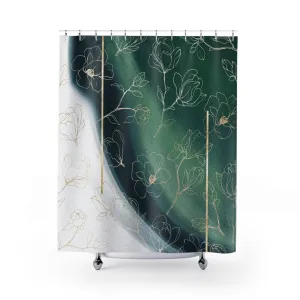 Boho Shower Curtain | Abstract Teal Sage Green Lighting,Home Lighting