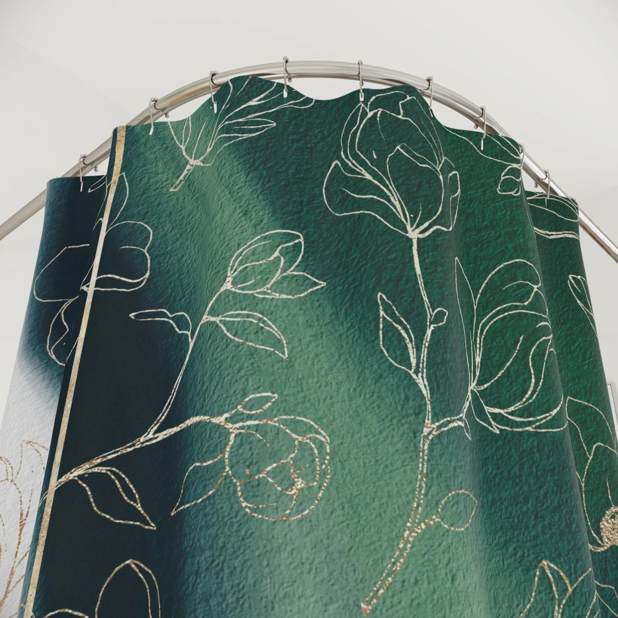 Boho Shower Curtain | Abstract Teal Sage Green