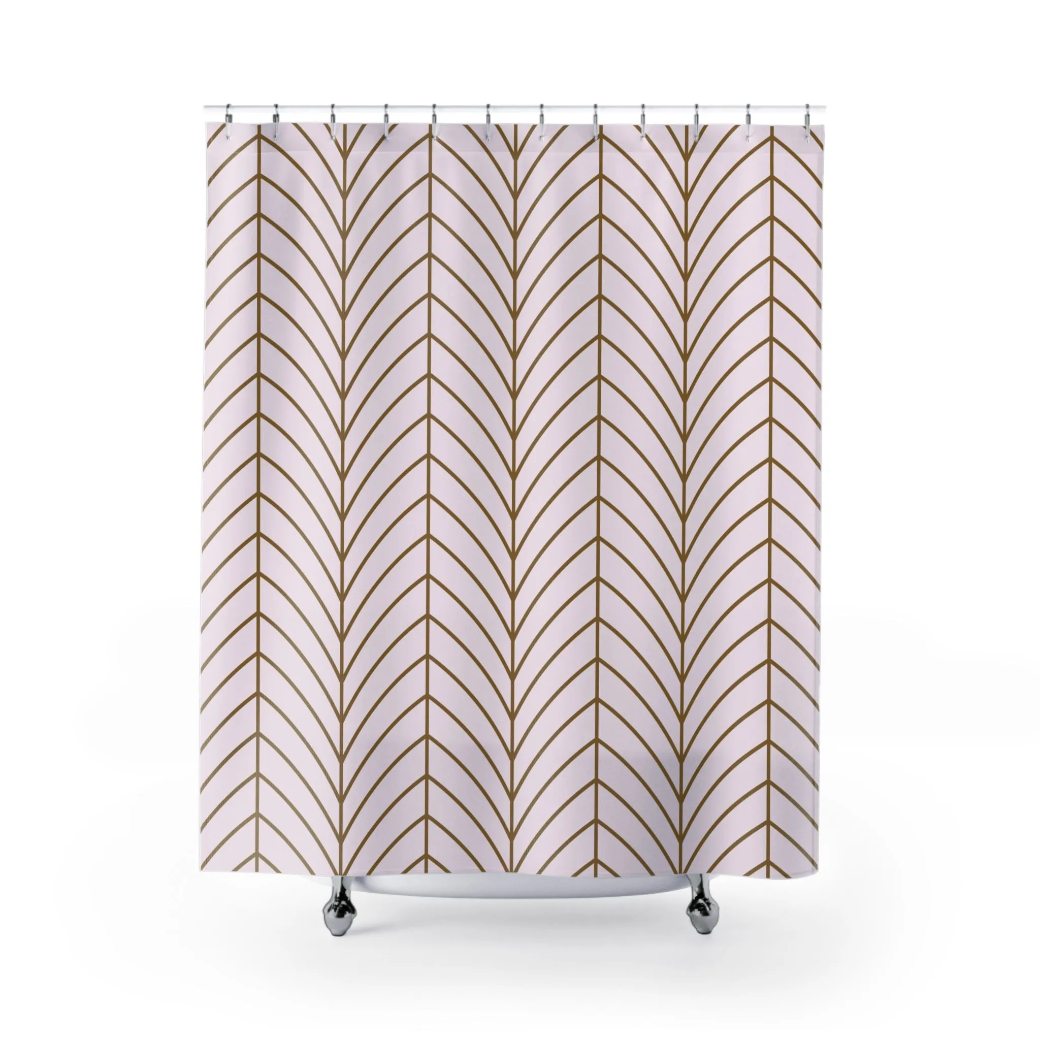 Boho Shower Curtain | Art Deco Blush Pink, Beige Lighting,Home Lighting