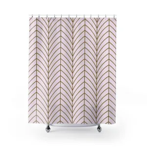 Boho Shower Curtain | Art Deco Blush Pink, Beige Lighting,Home Lighting