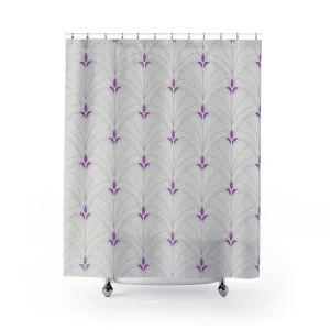Boho Shower Curtain | Art Deco Grey Purple Lighting,Home Lighting