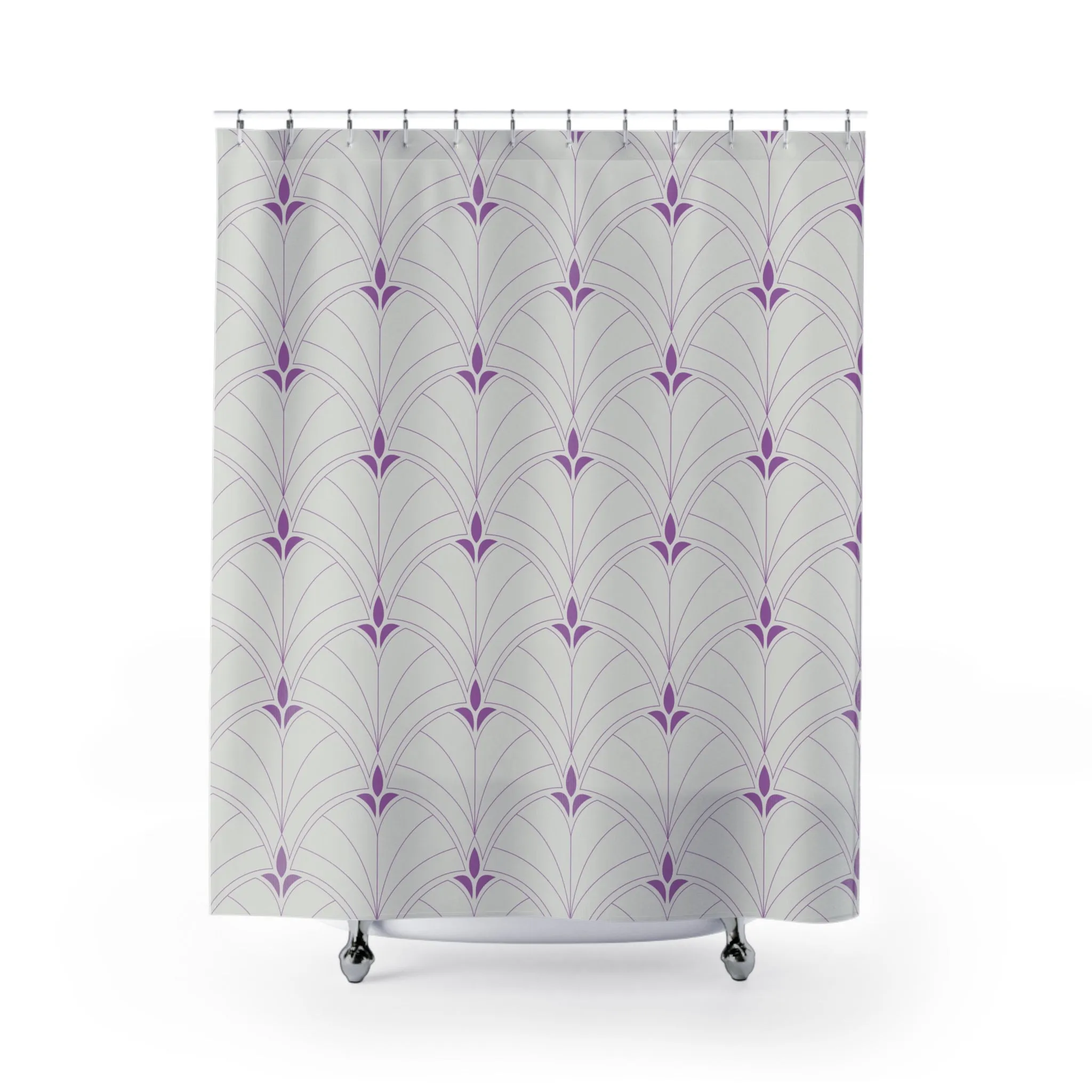 Boho Shower Curtain | Art Deco Grey Purple Lighting,Home Lighting