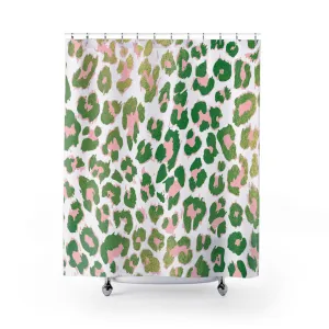 Boho Shower Curtain | Beige Pink, White Animal Print Lighting,Home Lighting