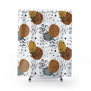 Boho Shower Curtain | Black White Brown Beige Lighting,Home Lighting