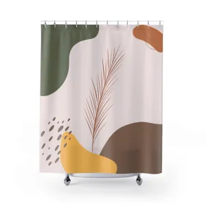Boho Shower Curtain | Blush Pink, Yellow Brown Green Abstract Lighting,Home Lighting