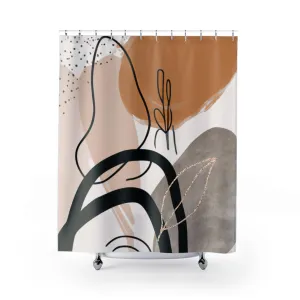 Boho Shower Curtain | Bohemian Organic Rust Black Lighting,Home Lighting