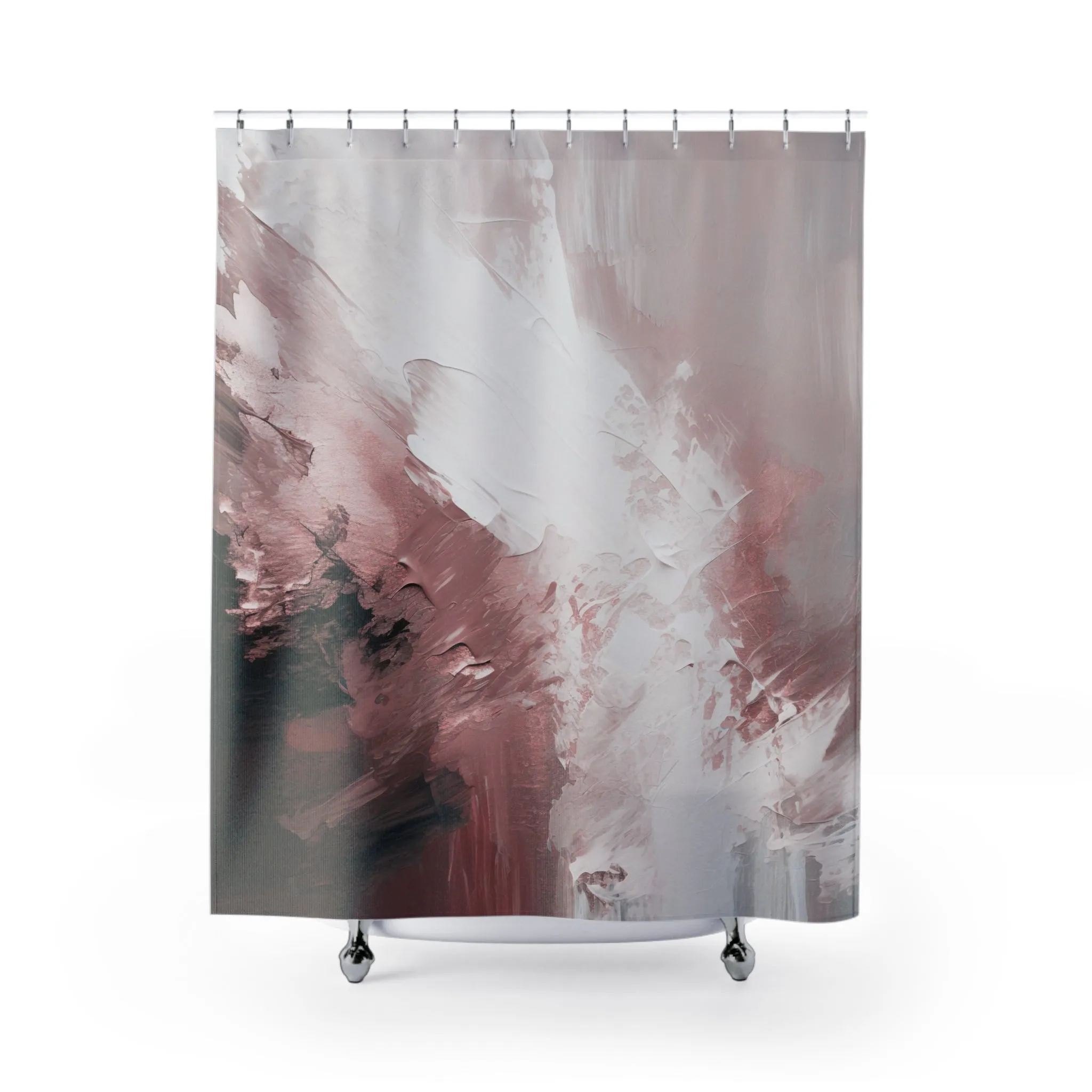 Boho Shower Curtain | Burgundy Grey White Fabric Curtain Lighting,Home Lighting