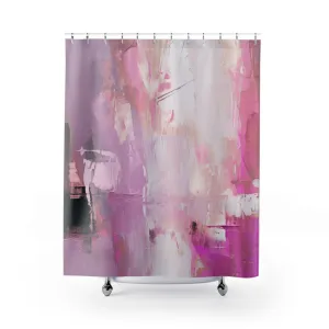Boho Shower Curtain | Fuchsia Pink, White Lighting,Home Lighting