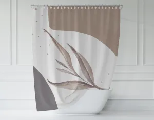 Boho Shower Curtain | Modern Organic, Beige White, Neutral Bathroom Decor Lighting,Home Lighting