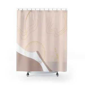 Boho Shower Curtain | Pastel Pink Lighting,Home Lighting