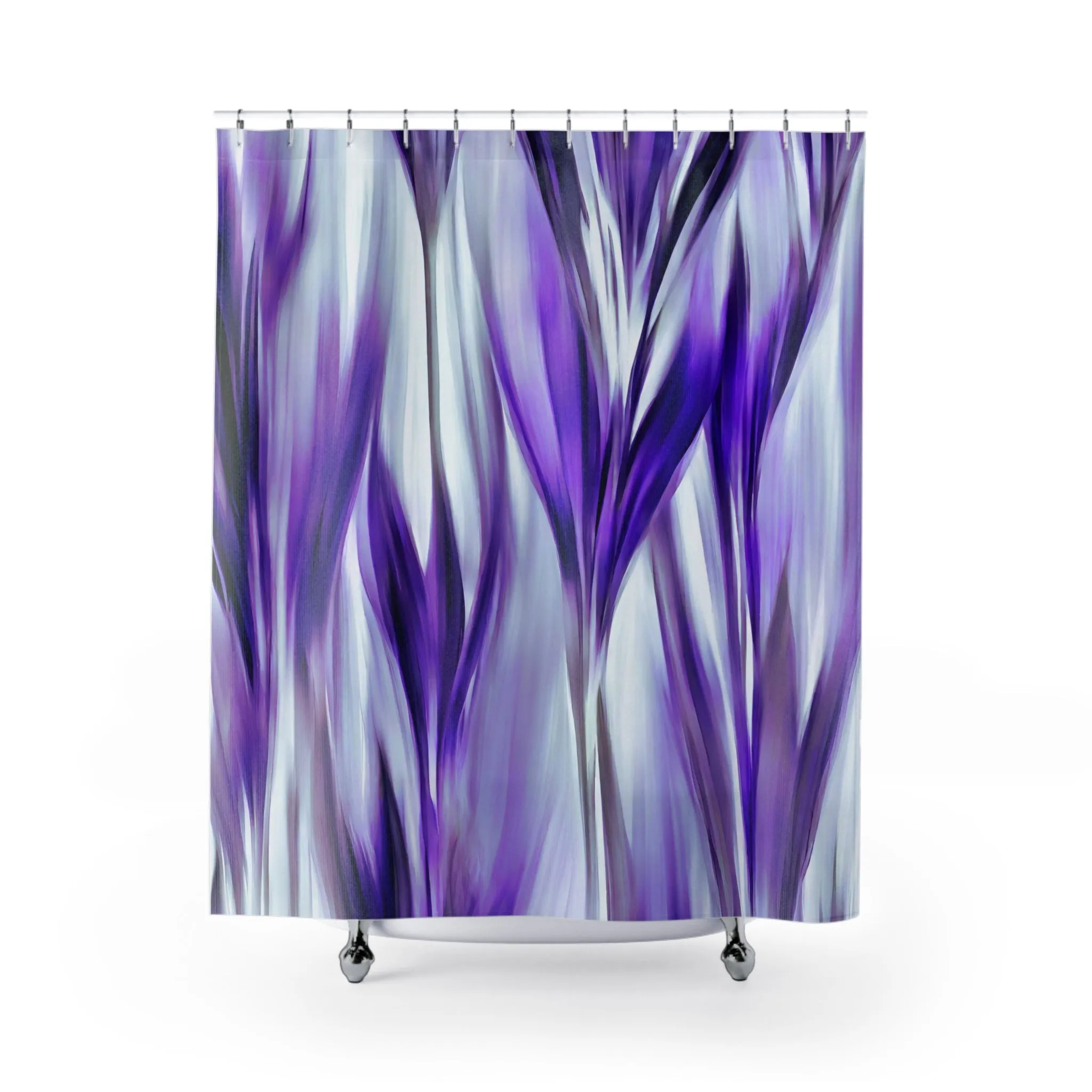Boho Shower Curtain | Purple Blue Watercolor Abstract Lighting,Home Lighting