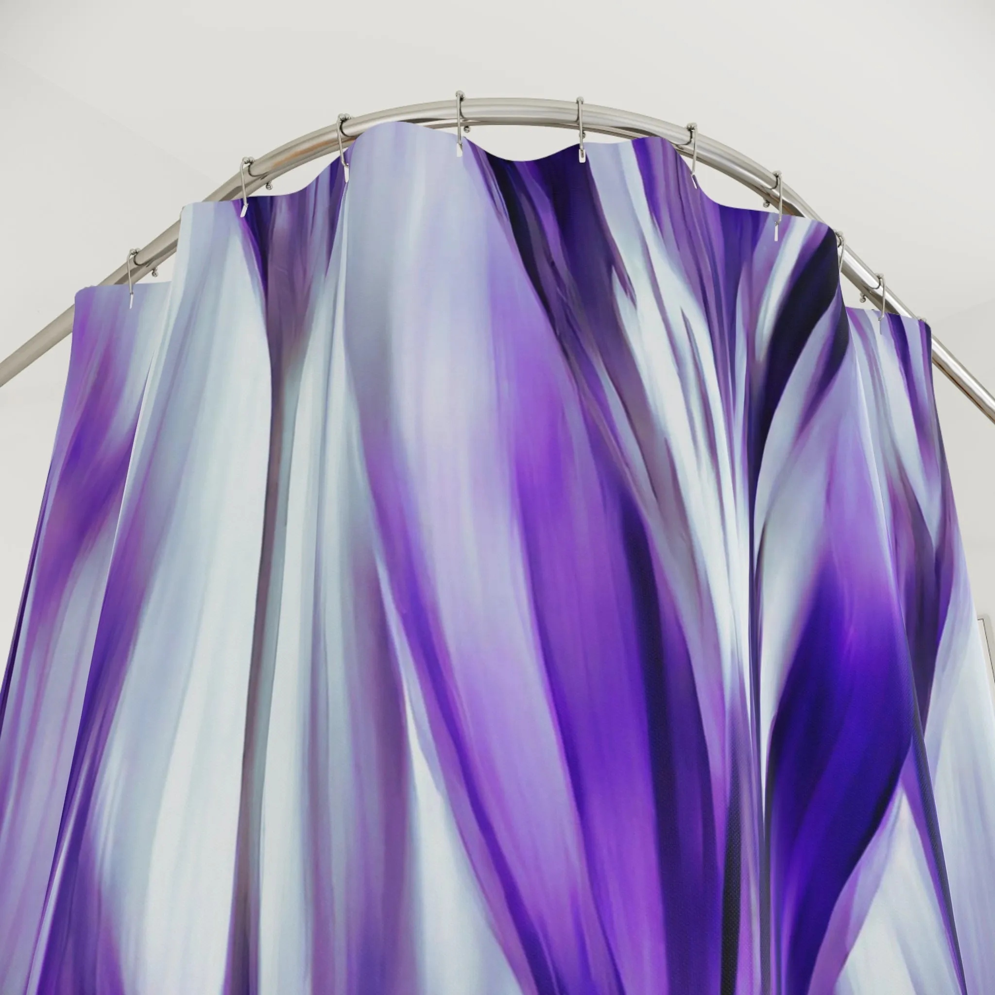 Boho Shower Curtain | Purple Blue Watercolor Abstract