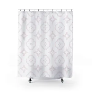 Boho Shower Curtain | Retro Medieval Blush Pink White Lighting,Home Lighting