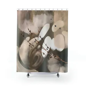 Boho Shower Curtain | Taupe Brown Beige, Organic Lighting,Home Lighting