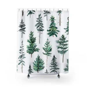 Boho Shower Curtain |  White Sage Forest Green | Woodlands Nature Lighting,Home Lighting