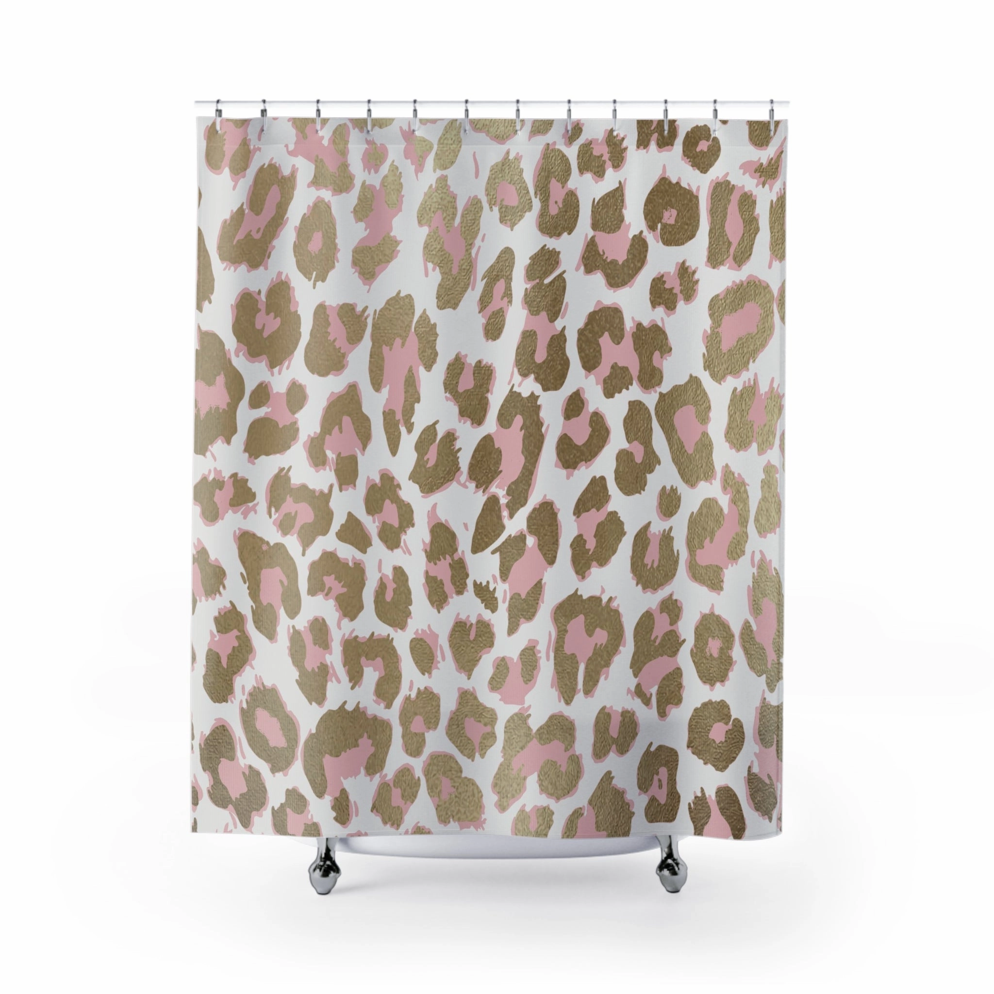 Boho Shower Curtain | Beige Pink Animal Print Lighting,Home Lighting