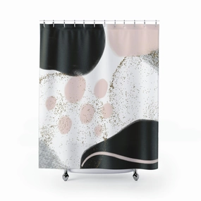 boho shower curtain | Black, White Blush Pink Lighting,Home Lighting