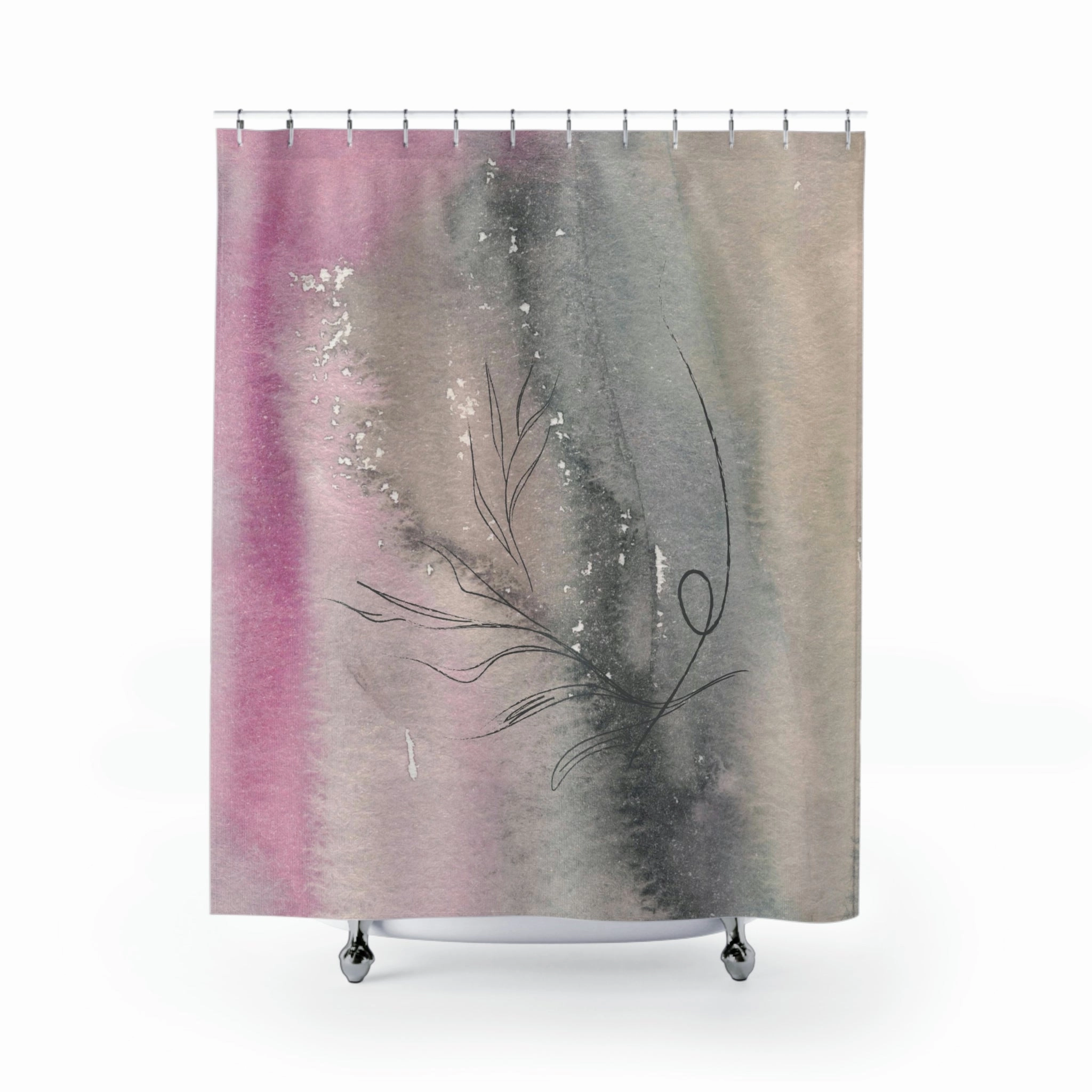boho shower curtain | Pink Gray Beige Ombre Lighting,Home Lighting