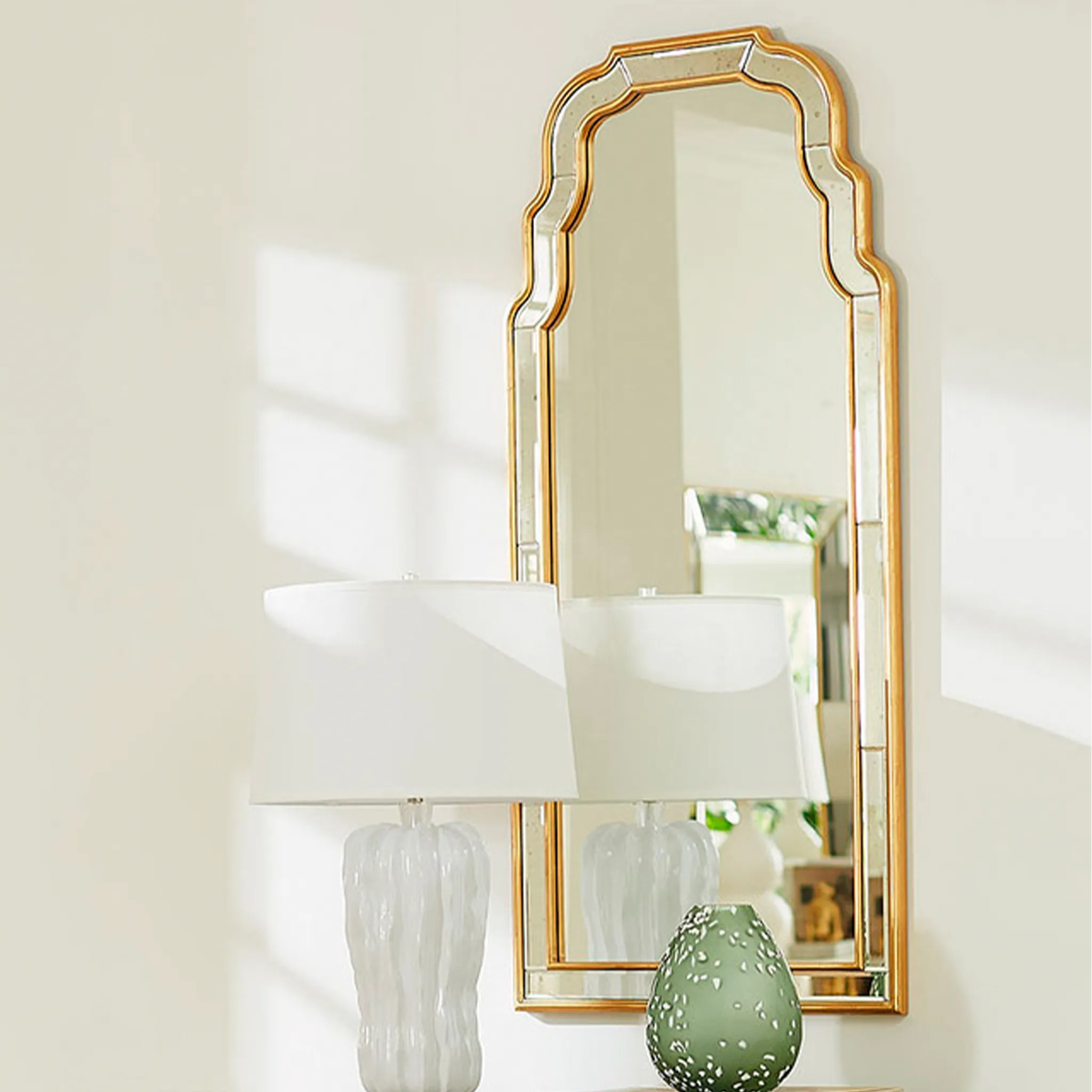 Boleyn Large Antiqued Glass Mirror