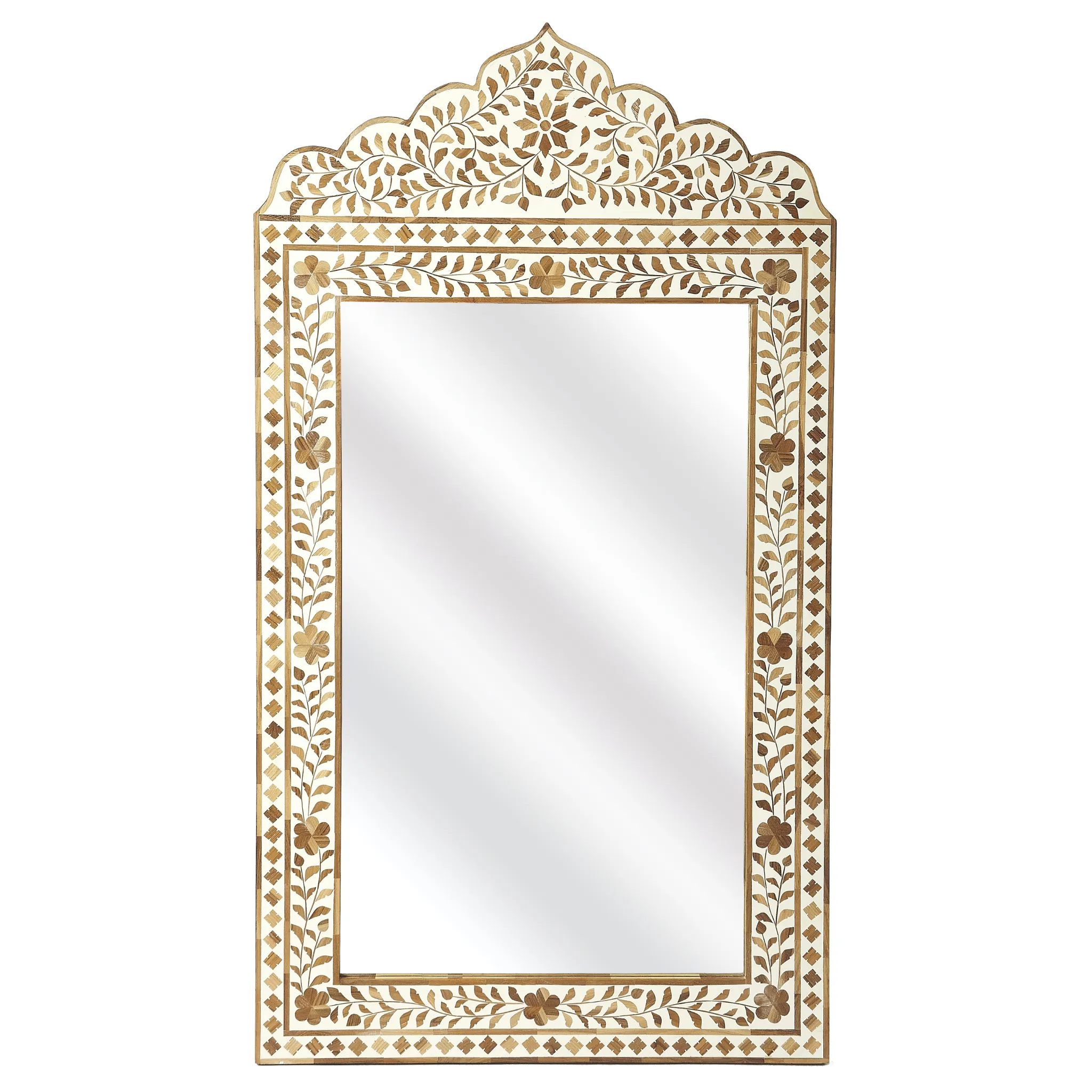 Bone Inlay Mosaic Floral Wall Mirror in Wood and White Cutting Board,Kitchen Board