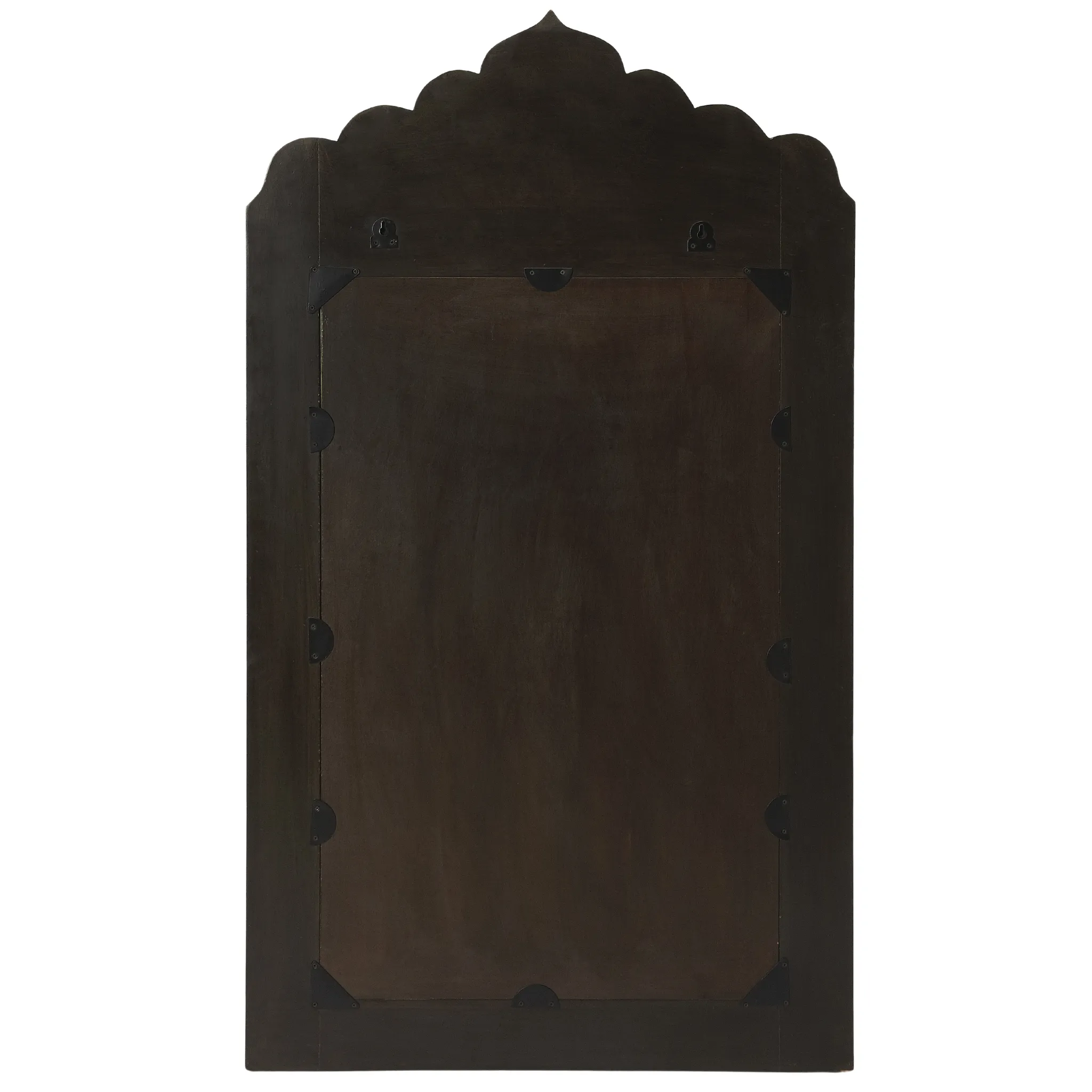 Bone Inlay Mosaic Floral Wall Mirror in Wood and White