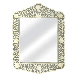 Bone Inlay Mosaic Square Wall Mirror with Floral Pattern in Grey and White Cutting Board,Kitchen Board