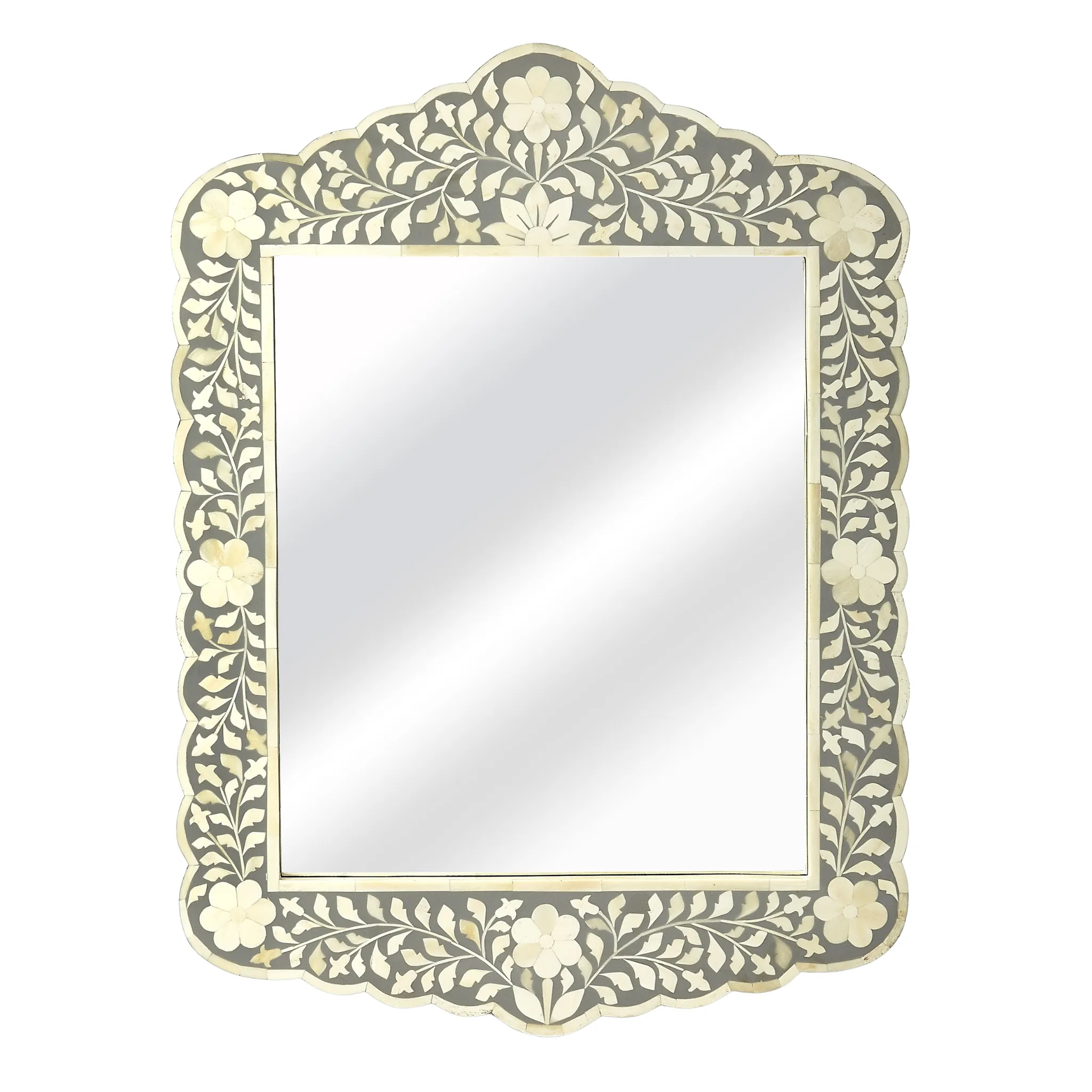 Bone Inlay Mosaic Square Wall Mirror with Floral Pattern in Grey and White Cutting Board,Kitchen Board
