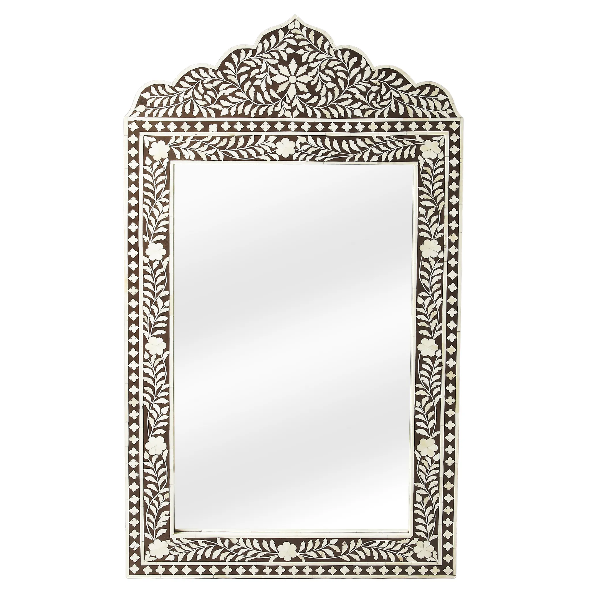 Bone Inlay Mosaic Wall Mirror with Floral Pattern in Brown and White Cutting Board,Kitchen Board