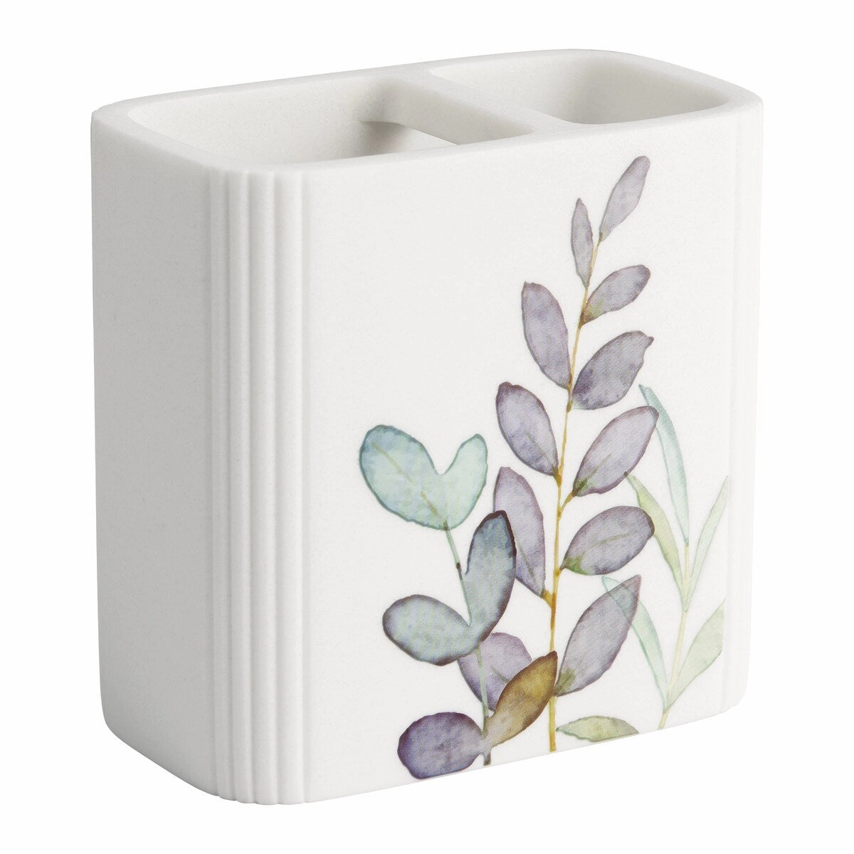 Botanical Toothbrush Holder - blue/green on white Toothbrush Holder,Bathroom Organizer