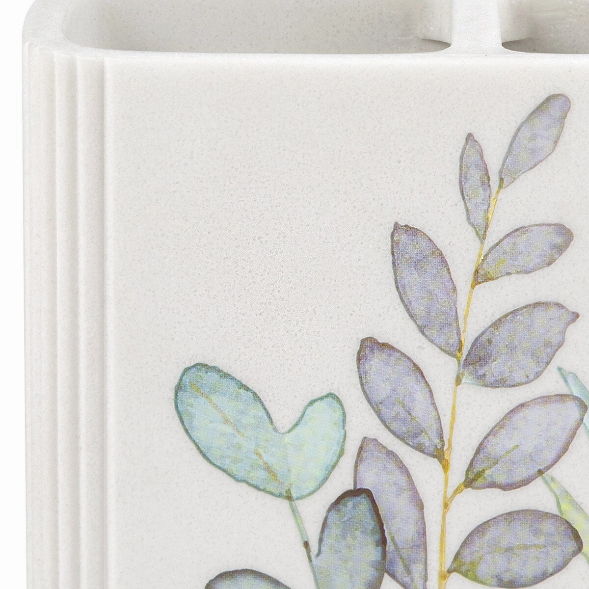 Botanical Toothbrush Holder - blue/green on white