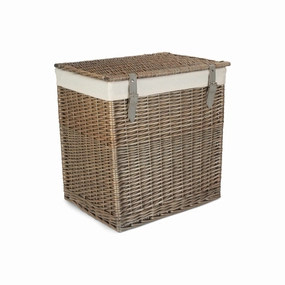 Boutique Antique Wash Willow Storage Laundry Hamper with Lining - Large laundry organizer,dirty clothes basket,plastic laundry basket