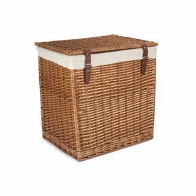 Boutique Double Steamed Wash Willow Laundry Hamper With Lining - Large laundry organizer,dirty clothes basket,plastic laundry basket