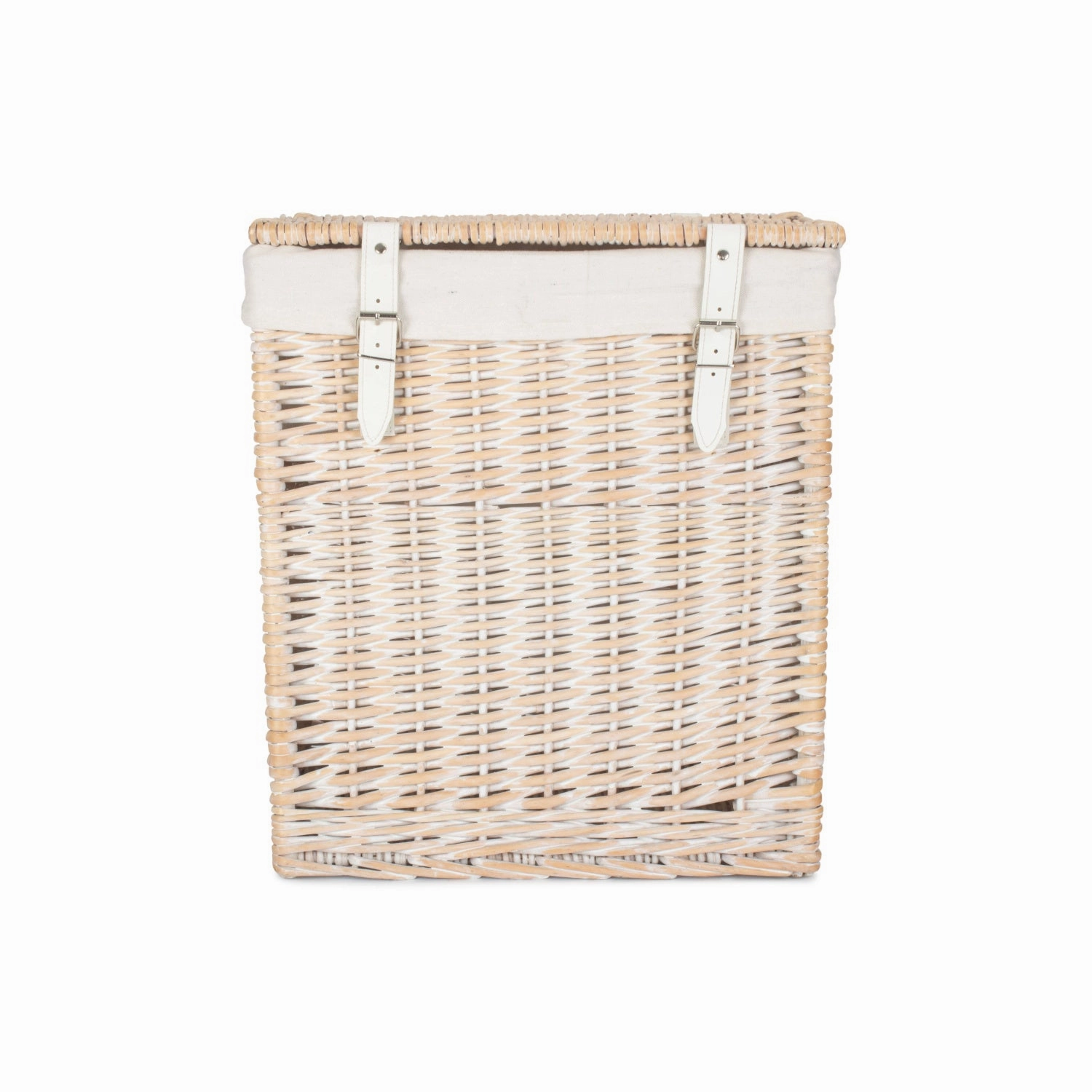 Boutique White Wash Willow Laundry Hamper with Lining - Small