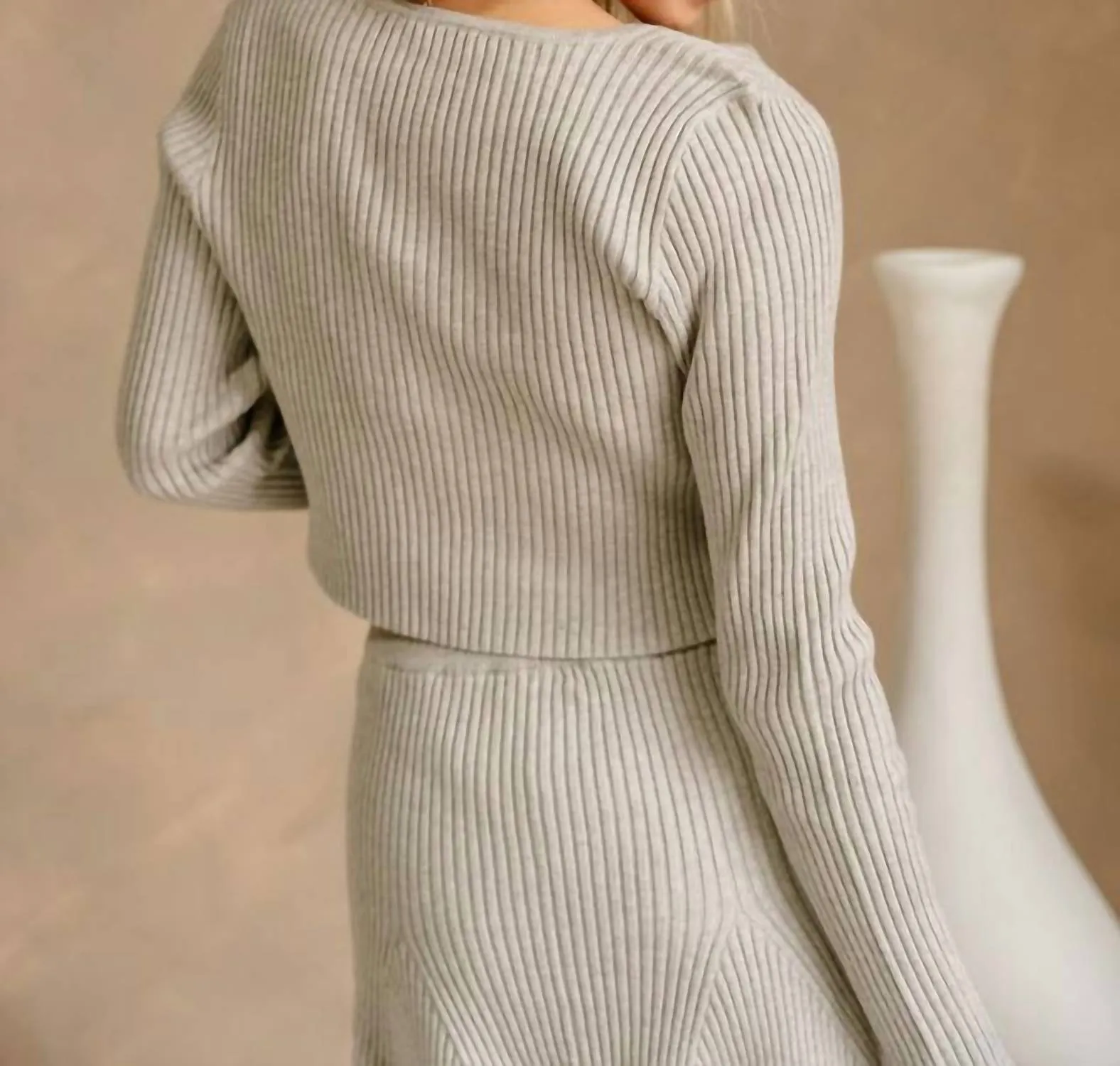 Bow Tie Cardigan In Grey