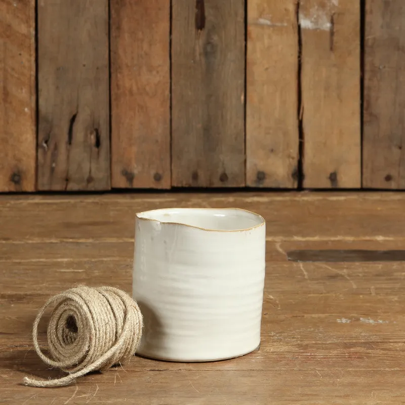 Bower Ceramic Vase - Med Wide Cream