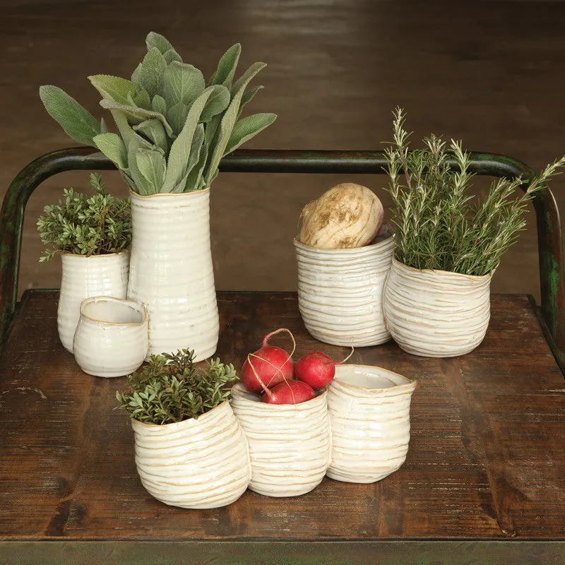 Bower Clustered Ceramic Vase - Tall Triple - Fancy White