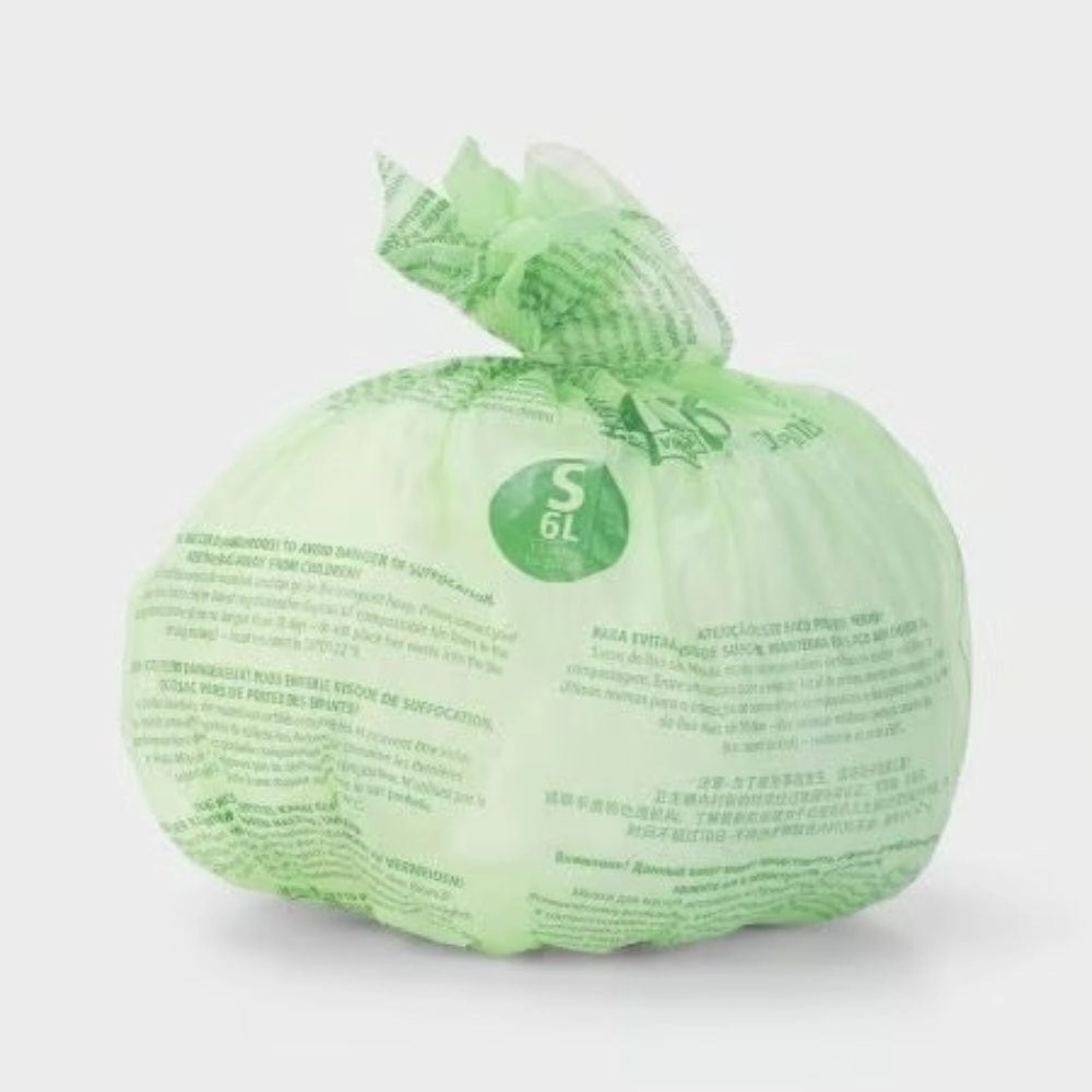 brabantia Compostable Sort & Go 6L, Size S , Roll with 10 Bags