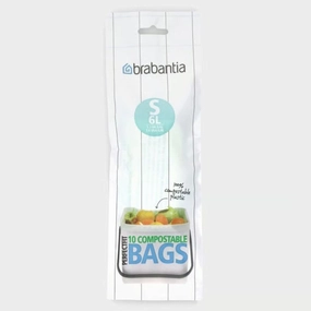 brabantia Compostable Sort & Go 6L, Size S , Roll with 10 Bags Kitchen Accessories,kitchen counter accessories