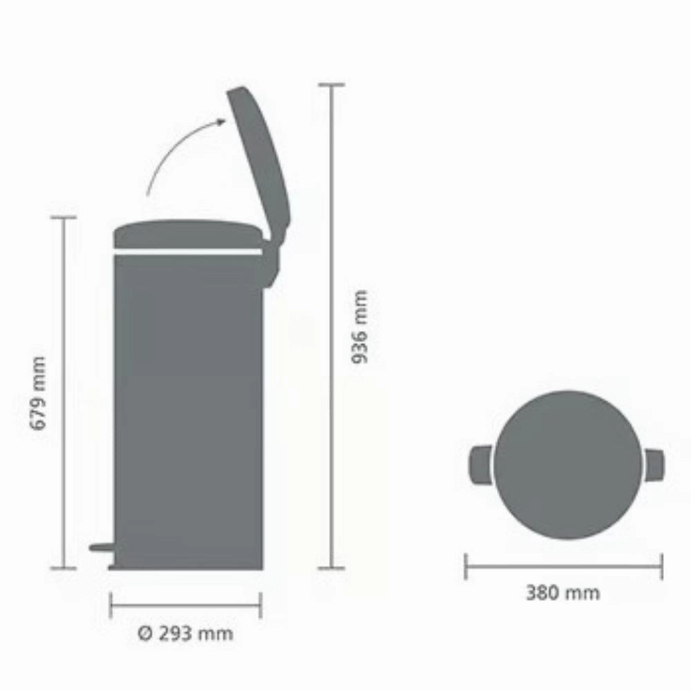 brabantia NewIcon Pedal Bin, 30L In Soft Beige