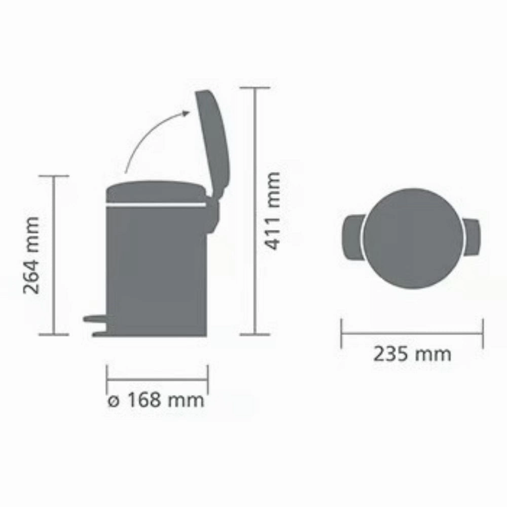 brabantia NewIcon Pedal Bin 3L In White