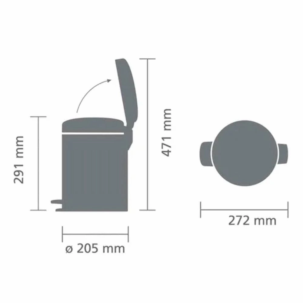 brabantia NewIcon Pedal Bin, 5L In Soft Beige