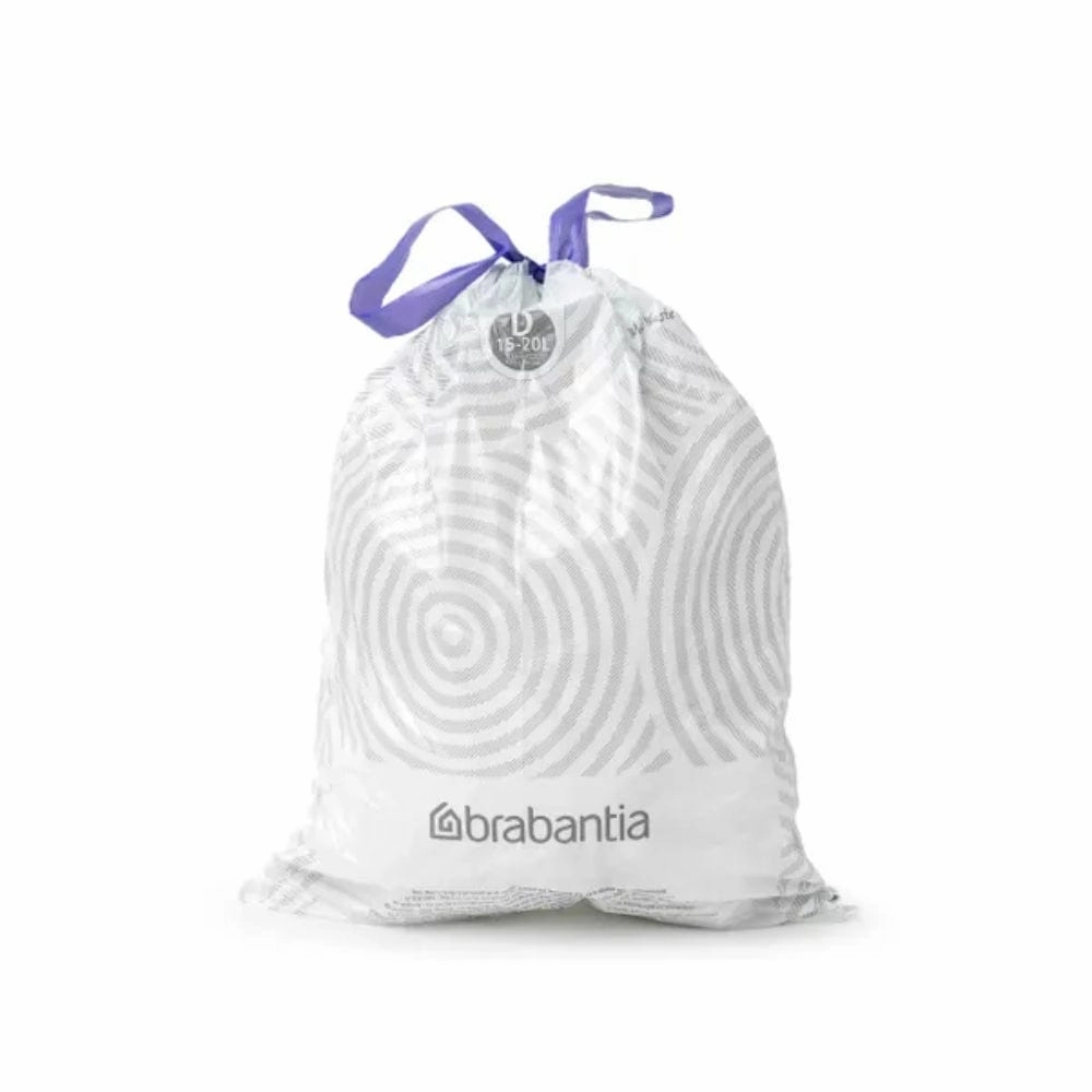 brabantia PerfectFit Pack of 20 Bin Bags, Size D, 15-20L