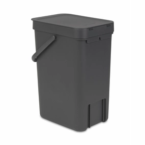 Brabantia Sort & Go Waste Bin In Grey 12L Kitchen Accessories,kitchen counter accessories