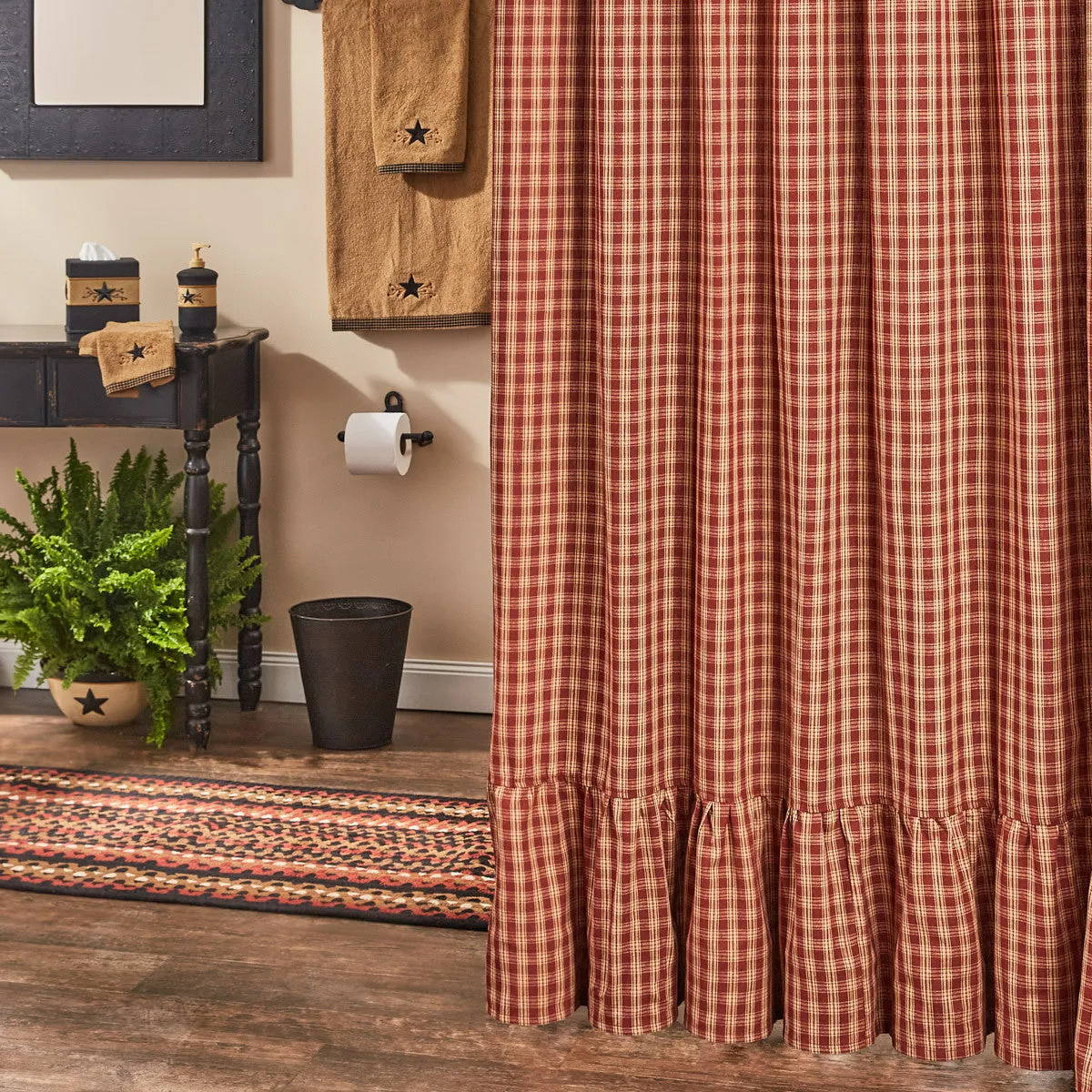 Bridgeton Wine Ruffled Shower Curtain Lighting,Lamps Fixtures