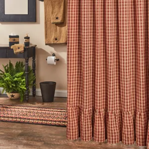 Bridgeton Wine Ruffled Shower Curtain Lighting,Lamps Fixtures